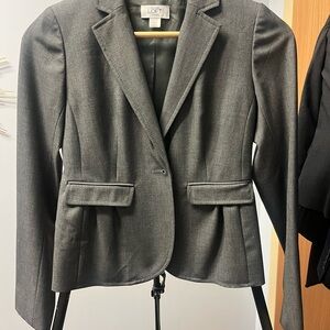 LOFT Gray Tailored Blazer with Notched Lapels
